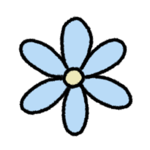 お花のフリーイラスト素材。青色のお花